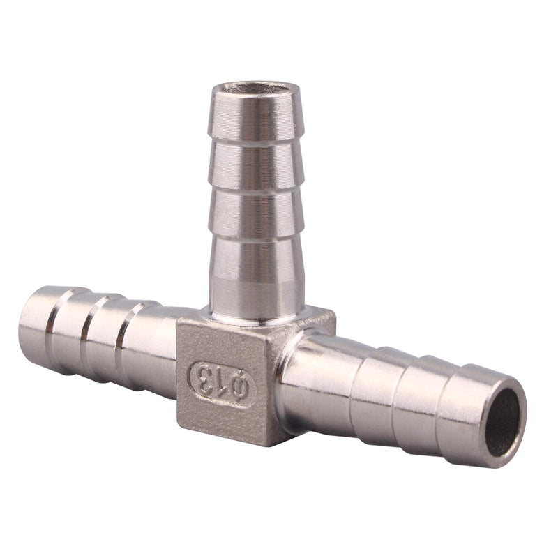 [Australia - AusPower] - DERPIPE Stainless Steel 1/2" Hose Barb, 3 Way Tee T Shape Union Barbed Splitter Fitting 0.5 Inch 