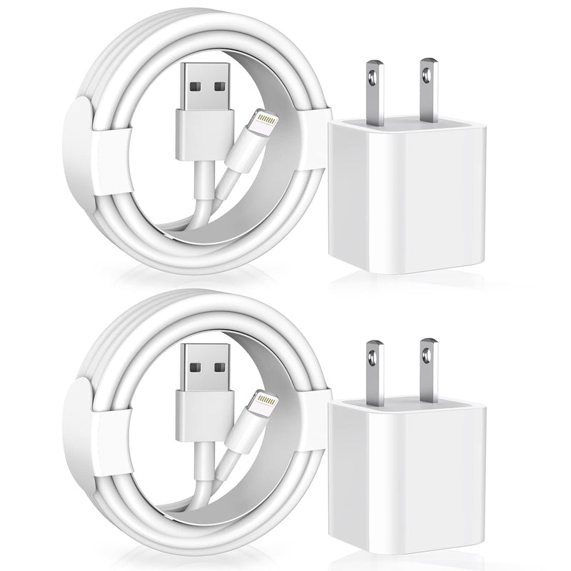[Australia - AusPower] - [Apple MFi Certified] iPhone Charger, 2Pack Lightning Cable Apple Charging Cords & Fast Quick USB Wall Charger Travel Plug Adapter Compatible with iPhone 12/11 Pro/11/XS MAX/XR/8/7/6s/6 Plus/AirPods 