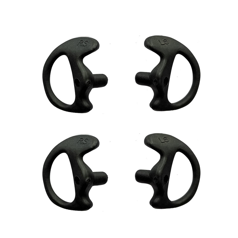 [Australia - AusPower] - JUYODE Two Way Radio Ear Mold Universal Replacement Soft Silicone Earpiece Insert for Acoustic Coil Tube Earbud 2 Pairs Color Black Size S… Ear Mold (2 Pairs-Black-S) 