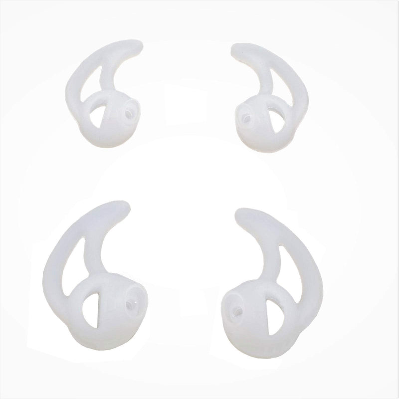 [Australia - AusPower] - Silicone Fin Ear Mold for Two Way Radio Earpiece Replacement Earmold Earbud Tips for Surveillance Police Earpiece Coil Tube Headset (2 Pair Fin Large Small) 