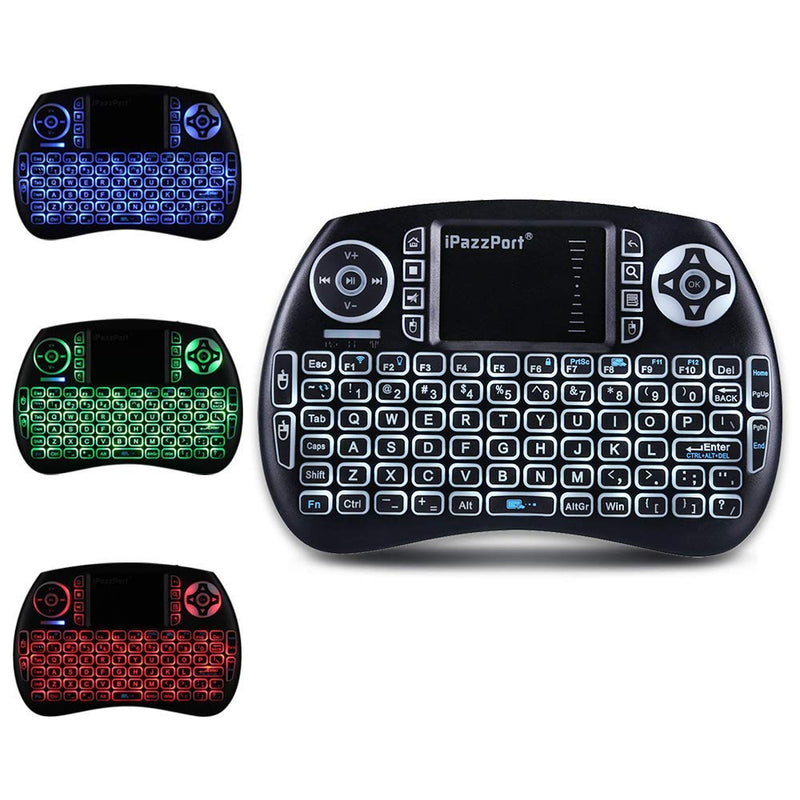 [Australia - AusPower] - (2021 Upgraded) iPazzPort Mini Bluetooth Keyboard with Touchpad, Handheld Backlit Mini Wireless Keyboard Remote with 2.4G USB Dongle for Fire TV Stick/Smart TV/Google/Android TV Box KP-21SM 