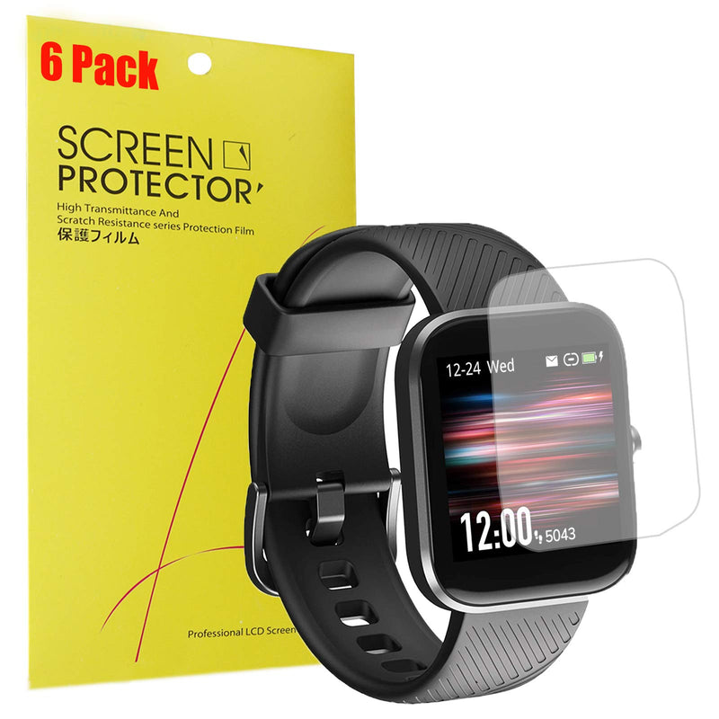 [Australia - AusPower] - Compatible for Virmee VT3 Screen Protector, YOUkei Full Coverage Premium High Definition Ultra HD Clear Compatible for Virmee VT3 Smartwatch (6 pack) 6 pack 