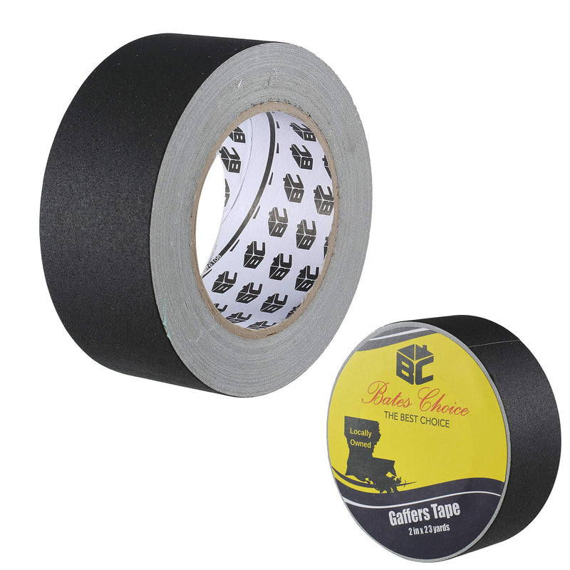 [Australia - AusPower] - Bates- Gaffers Tape 2 Inch, 23 Yard, Gaffers Tape, Black Gaffers Tape, Gaffing Tape, Black Gaffers Tape 2 Inch, Gaffer, Floor Tape for Electrical Cords, 2 inch Black Gaffer Tape, Gaff Tape, Cable Tape 