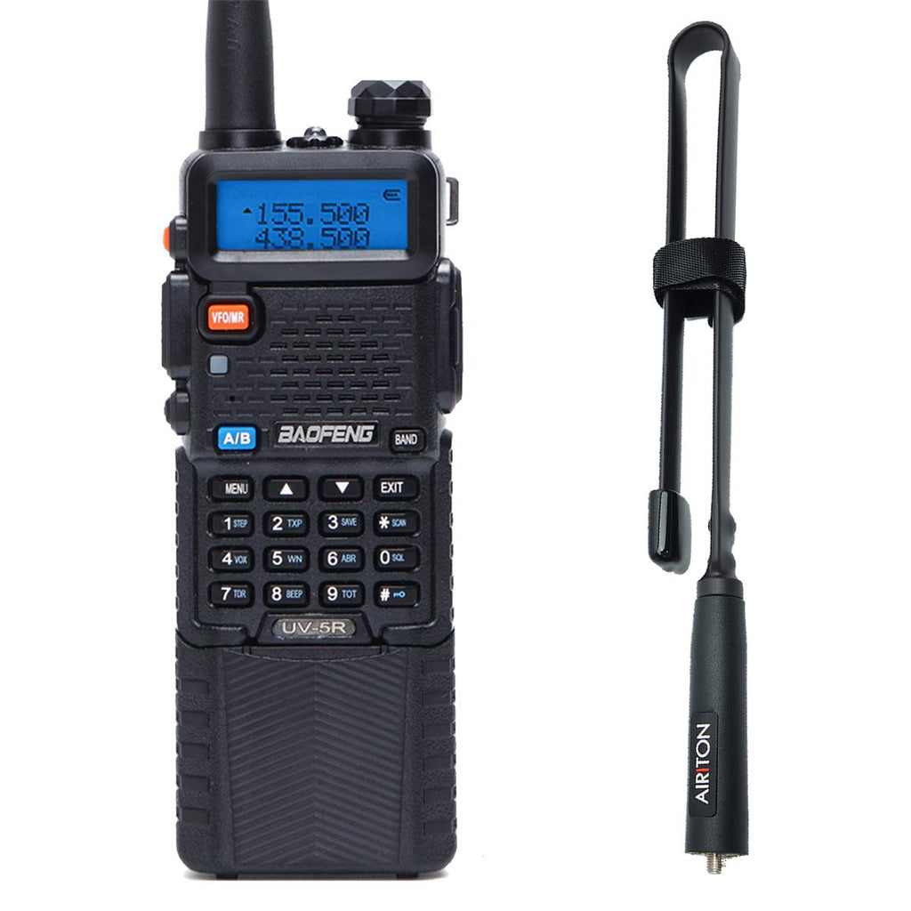 [Australia - AusPower] - Airiton & Baofeng UV-5R 5W Portable Dual Band Two-Way Radio with 3800mAh Battery and Airiton Tactical Foldable Antenna (18.8inch) 18.8inch 