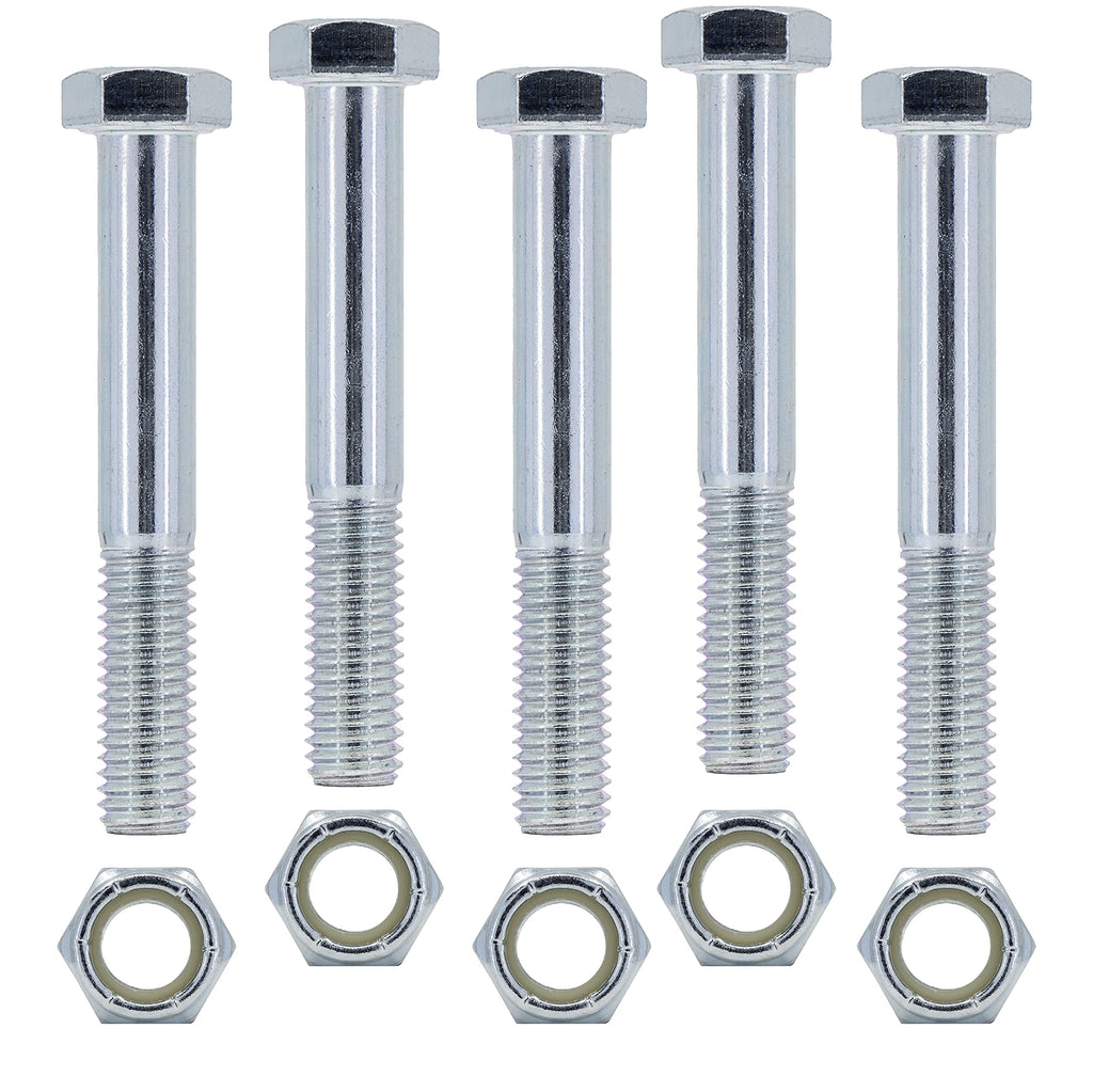 [Australia - AusPower] - Grade 2 Shear Bolts for Rotary Cutters 1/2" x 3-1/2" with Nylock Nuts - 5 Pack Grade 2: 1/2 X 3-1/2 