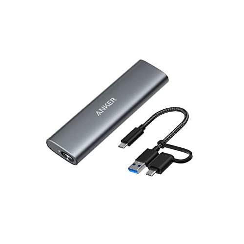[Australia - AusPower] - Anker PowerExpand M.2 NVMe and SATA SSD Enclosure Adapter, USB 3.1 Gen2 10Gbps, USB C and Thunderbolt 3 Compatible, Supports M or B&M Keys, and Size 2230/2242 / 2260/2280 SSDs 