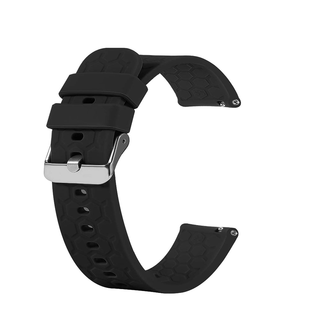 [Australia - AusPower] - FitTurn Bands Compatible with Umidigi Uwatch 2S smart watch band 22mm Silicone Quick Release Colorful Watch Silicone Band Straps for Umidigi Uwatch 2S/3S smartwatch (Black) Black 