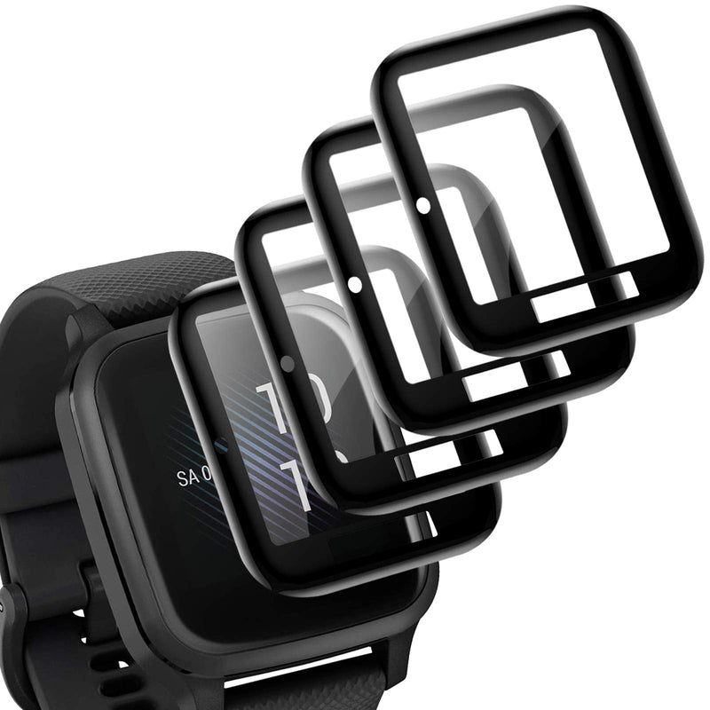 [Australia - AusPower] - EZCO 4-Pack Screen Protector Compatible with Garmin Venu Sq, Waterproof 3D Full Coverage Screen Protector Covers Film Accessories for Venu Sq Music GPS Smartwatch 