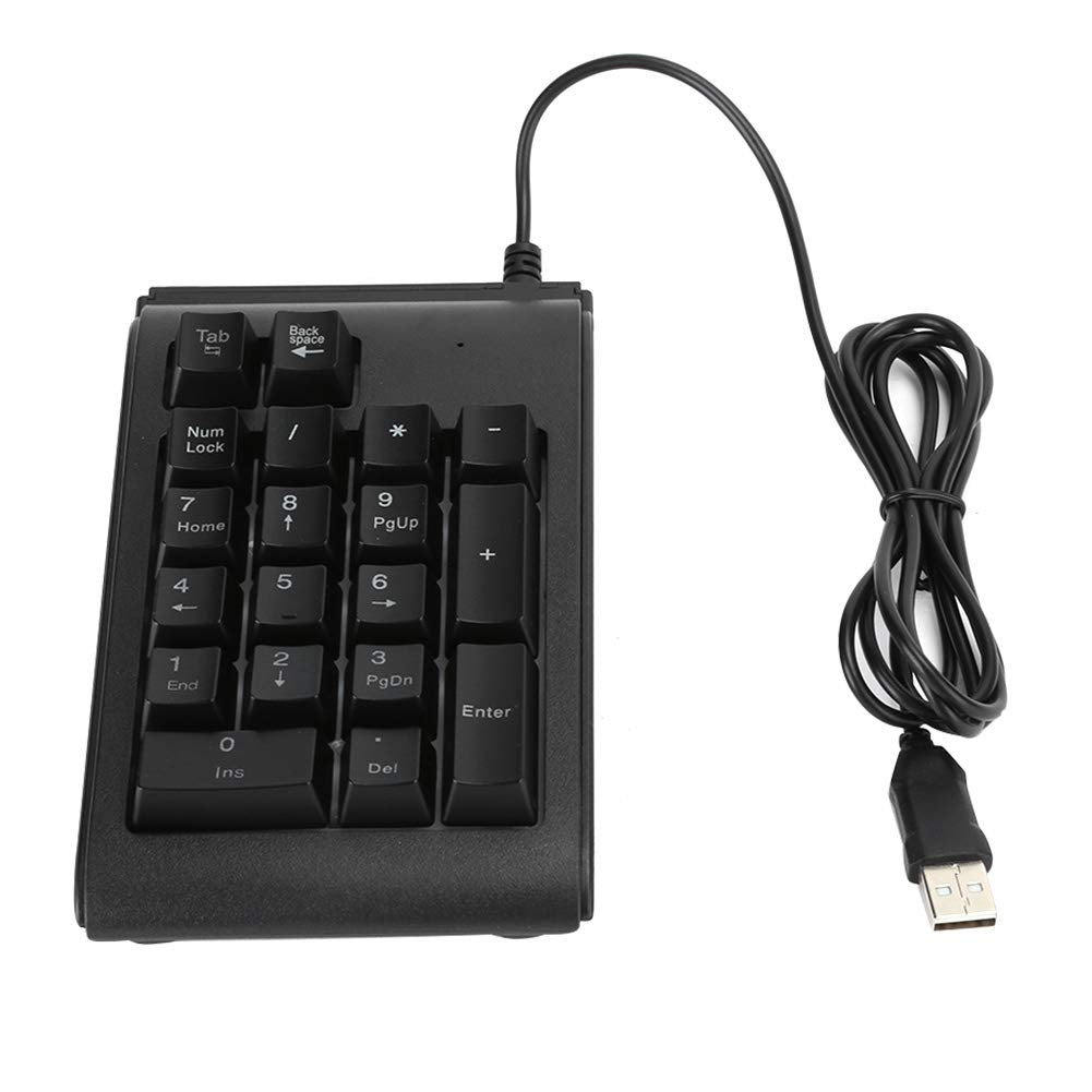[Australia - AusPower] - Pocket Backlit Numeric Keypad, 19 Key Number Pad USB Wired Extended Layout Keypad for Laptop and Cashier 