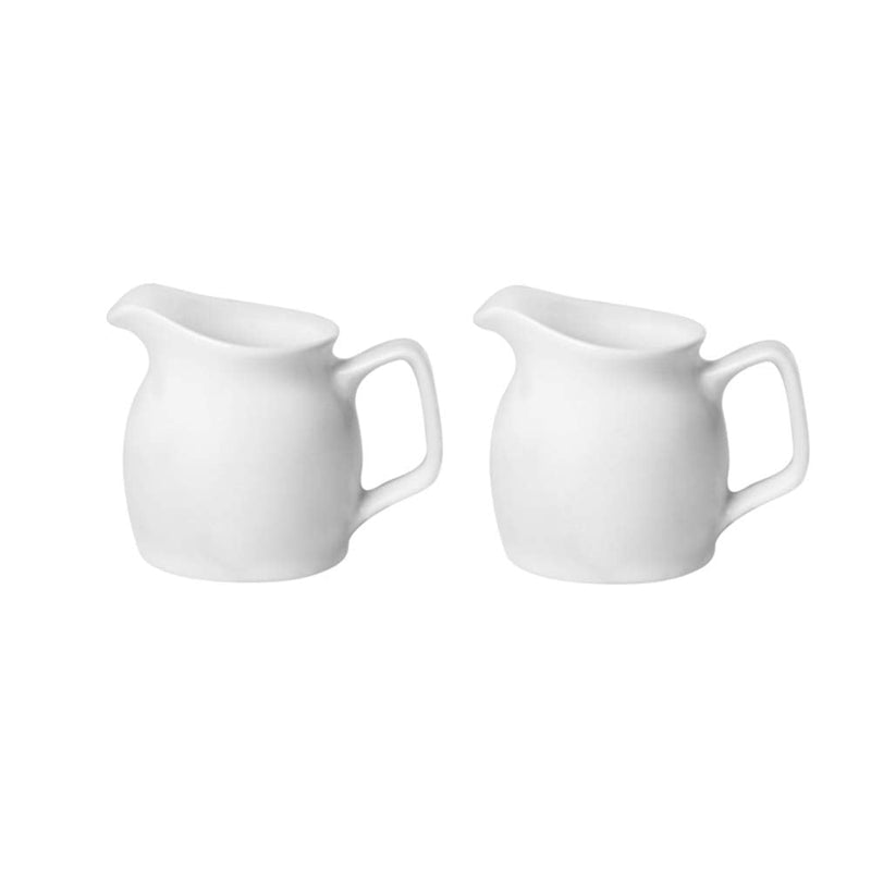 [Australia - AusPower] - Gaolinci 2pcs Mini Classic Pure White Ceramic Creamer with Handle,Small Coffee Milk Creamer Pitcher(3 oz) 3 oz 
