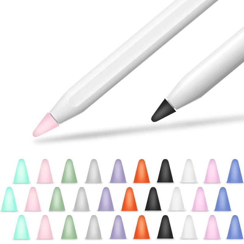 [Australia - AusPower] - YINVA Cover Compatible with Apple Pencil Tips Silicone Nib Cap Accessories for Apple Pencil 1st and 2nd Generation(30 PCS,10 Colors) 10 Colors 