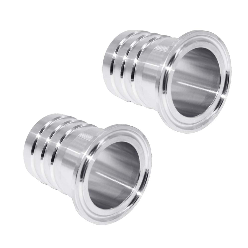 [Australia - AusPower] - JoyTube 1.5" Tri Clamp to 1-1/2" Hose Barbed Adapter 304 Stainless Steel Sanitary Hose Pipe Fitting Home Brewing Adapter (Pack of 2) 1.5 Inch 
