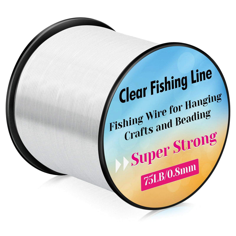 [Australia - AusPower] - Strong Fishing Line Clear, Acejoz Thick Fishing Wire 0.8mm Invisible Hanging Wire Heavy Duty Monofilament Line 70 Lb Test for Hanging Decoration Balloon Garland Crafts 