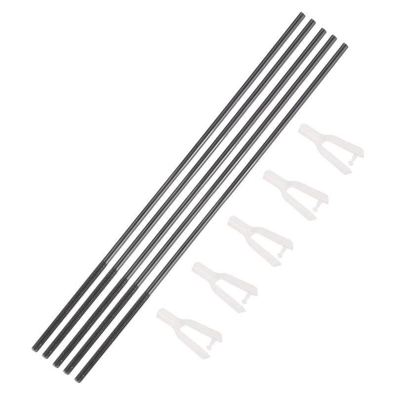 [Australia - AusPower] - uxcell 5pcs M2 x 28mm One End Threaded 300mm Long Metal Push Rods W 5pcs Nylon Clevis 1.5x20mm 