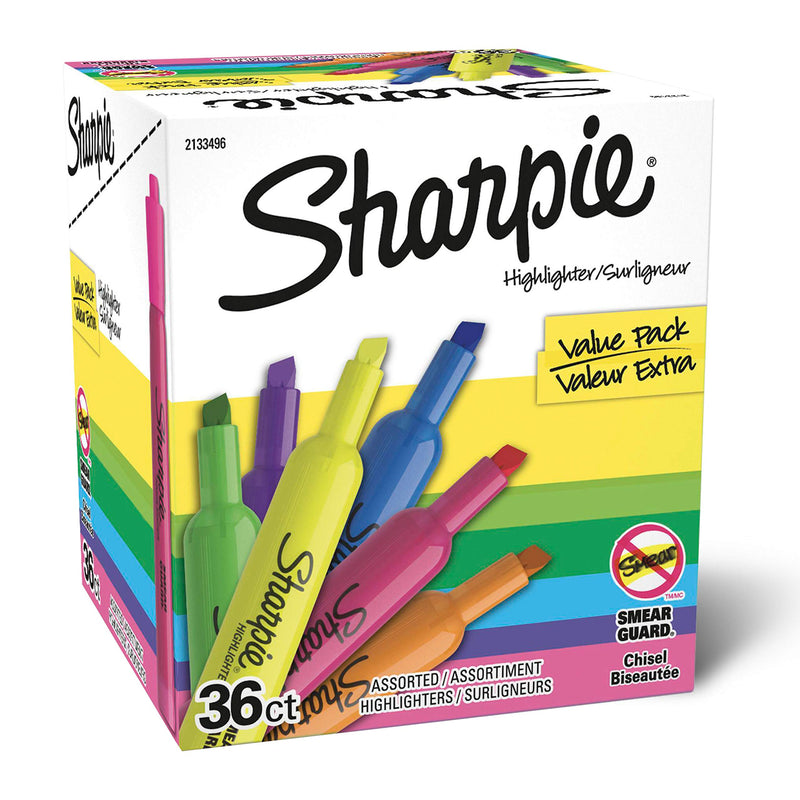 [Australia - AusPower] - Sharpie Tank Highlighters, Chisel Tip, Assorted Color Highlighters, Value Pack, 36 Count 