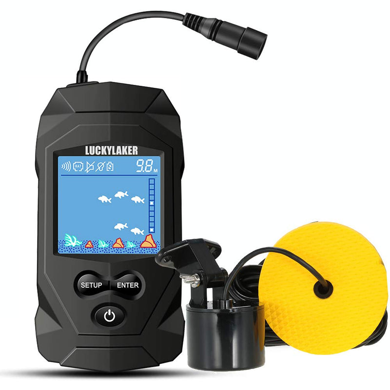 [Australia - AusPower] - LUCKYLAKER Water Boat Fish Finders Depth Portable Handheld Fish Finder Transducer Wired Ice Fishing Finders Sonar 