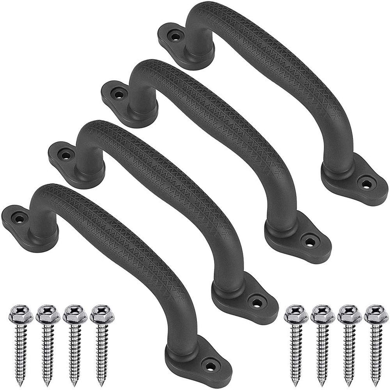 [Australia - AusPower] - Dolibest Set of 4 Safety Playground Handles,Swing Set Kids Safety Hand Grips for Playset, Climbing Frame, Play House,Climbing Frame, Play House Handles(Black) Black 