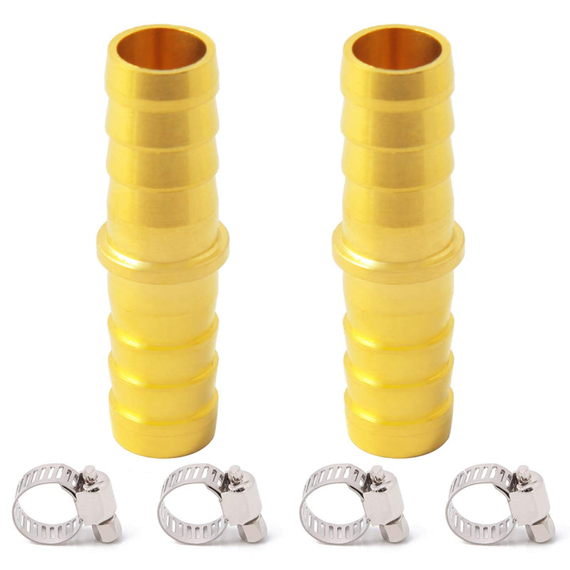 [Australia - AusPower] - Metaland Brass 5/16" Hose Barb Splicer Mender Euqal Barbed Coupler Round Union Adapter (Pack of 2) 