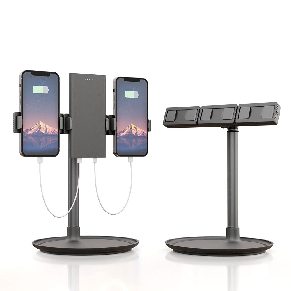 [Australia - AusPower] - Phone Stand,Cell Phone Stand of Desk,Multi-Phone Holder,Adjustable Height,Unlimited Vision,Stable Base,Support All Phones and Screens from 2-15.6 inch+4.7 inch,(iPhone, Android,Switch,etc.), 