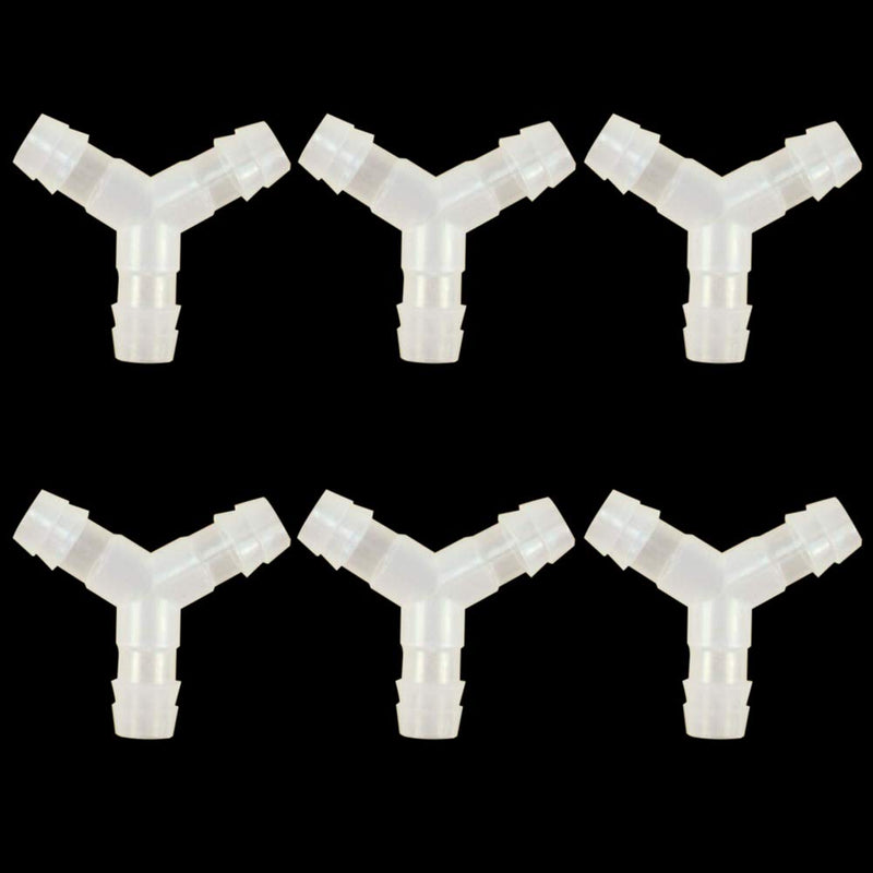 [Australia - AusPower] - Metaland Plastic 1/4" Hose Barb 3 Way Wye Y Shape Barbed Polypropylene Splitter Fitting Splicer for Water Fuel Air (Pack of 6) 