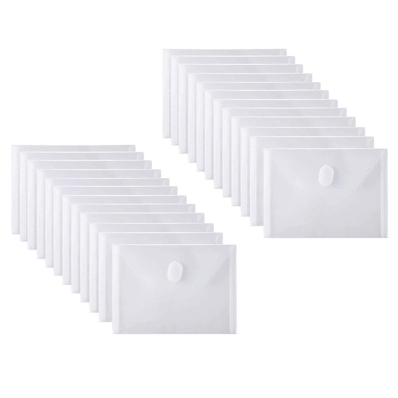 [Australia - AusPower] - Aasjbofa 24 Packs Clear Plastic Small Envelope with Hook & Loop Closure 5 x 7 Ploy Envelope for Receipe/Check Clear-24pcs 
