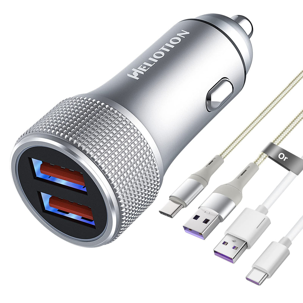 [Australia - AusPower] - Car Charger HELIOTION,36W Dual QC 3.0 Port,Fast Car Charging,Car Charger Adapter,Cigarette Lighter USB Charger,Compatible with Samsung Galaxy S21 Charger/S21 Ultra/S21+/S20 Note 21 20 Ultra,and More 