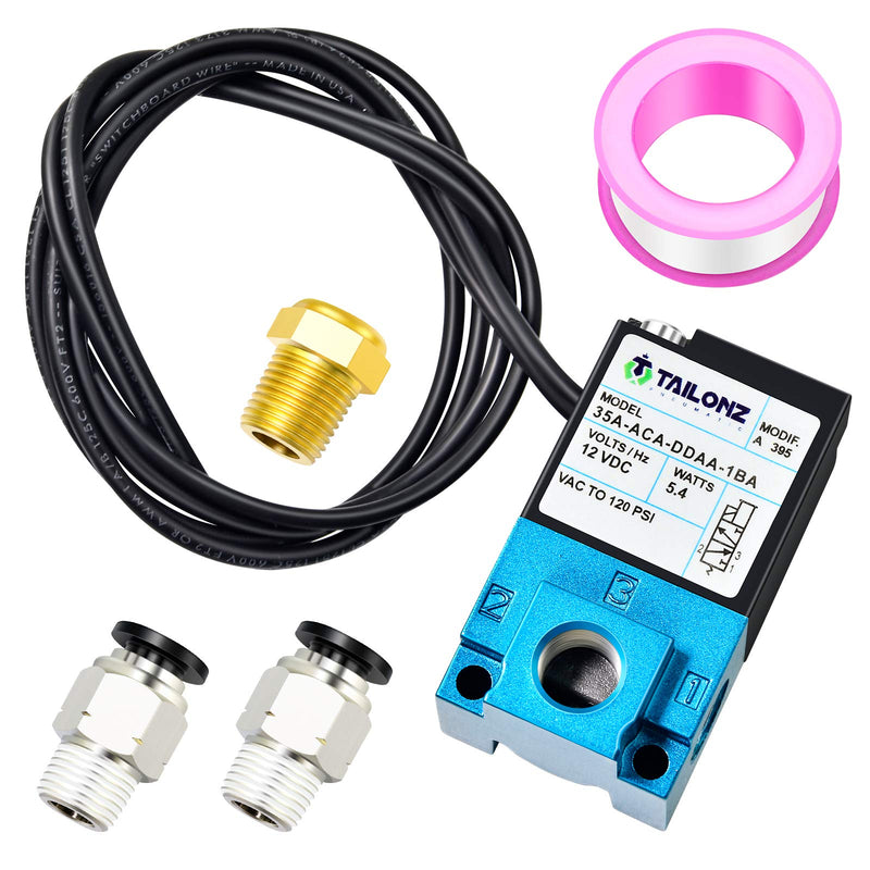 [Australia - AusPower] - TAILONZ PNEUMATIC 2 Way 3 Port Mac Valve, DC12V, 5.4W, 1/8”NPT Electronic Booster Control Solenoid Valve High-Frequency Solenoid valve35A-ACA-DDAA-1BA 