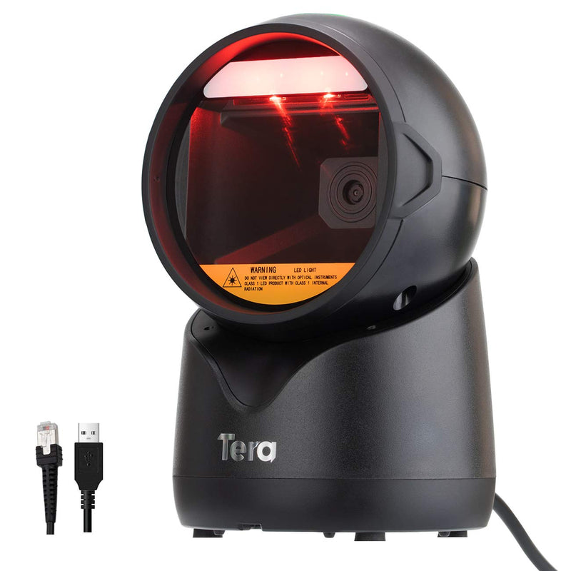 [Australia - AusPower] - Tera Pro 1D 2D Desktop Omnidirectional Barcode Scanner Hands-Free USB Wired Barcode Reader with Adjustable Scan Head Wired Automatic Platform Scanner with USB Cable Model 780 