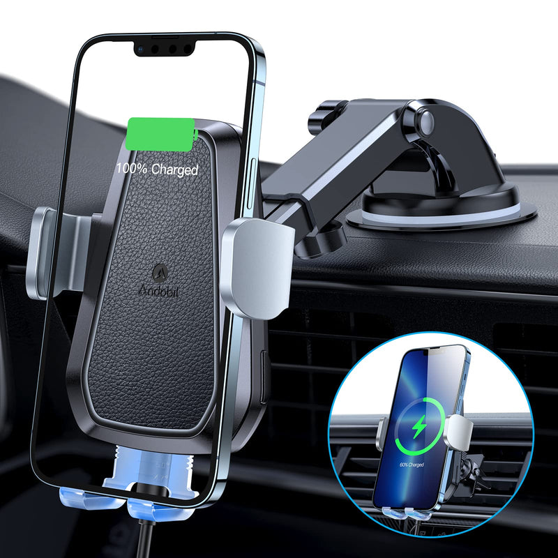 [Australia - AusPower] - andobil 2022 Wireless Car Charger Mount, Auto Clamping Qi Smartest Charging Car Phone Mount Charger Dashboard Windshield Vent Car Charger Holder Compatible iPhone 13/13 Pro Max/12/12 Pro/11/11 Pro/X/8 