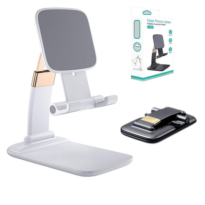 [Australia - AusPower] - Jiarusig Cell Phone/Tablet Stand, Phone Holder for Desk [Angle Height Adjustable, Foldable] iPhone Stand Non-Slip Phone Stand Compatible with iPhone, All Mobile Phones, Switch, iPad,Tablet White 