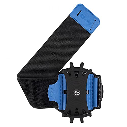 [Australia - AusPower] - Removable Rotating Sports Phone Wristband Running Wrist Bag Generation Driving Takeaway Navigation arm Bag Fitness Cycling Trave (Blue) 