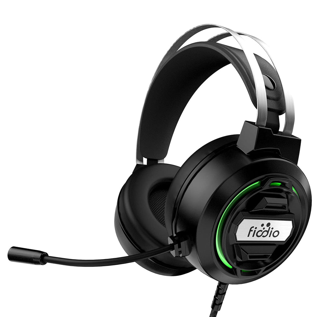 [Australia - AusPower] - Fiodio Gaming Headset with Surround Sound Stereo for Xbox One PC Switch Tablet, Noise Cancelling Over Ear Headphones with Mic LED Light 