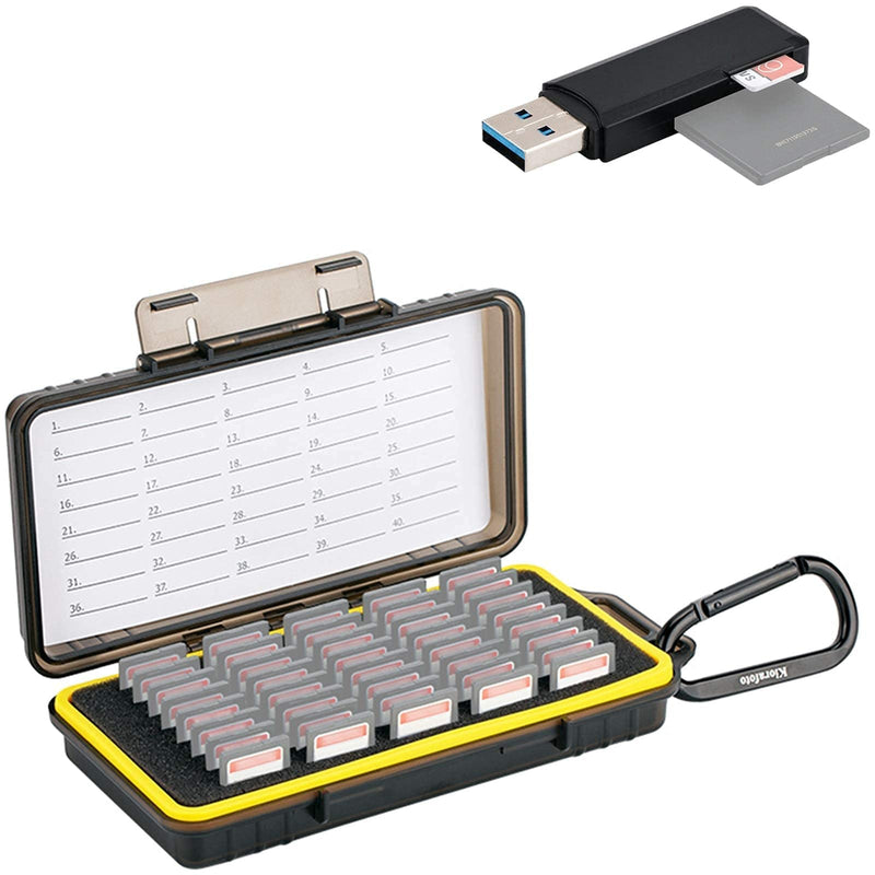 [Australia - AusPower] - 40 Slots Memory Card Case Holder + USB3.0 Memory Card Reader for SD SDHC SDXC Camera Memory Cards Chips 