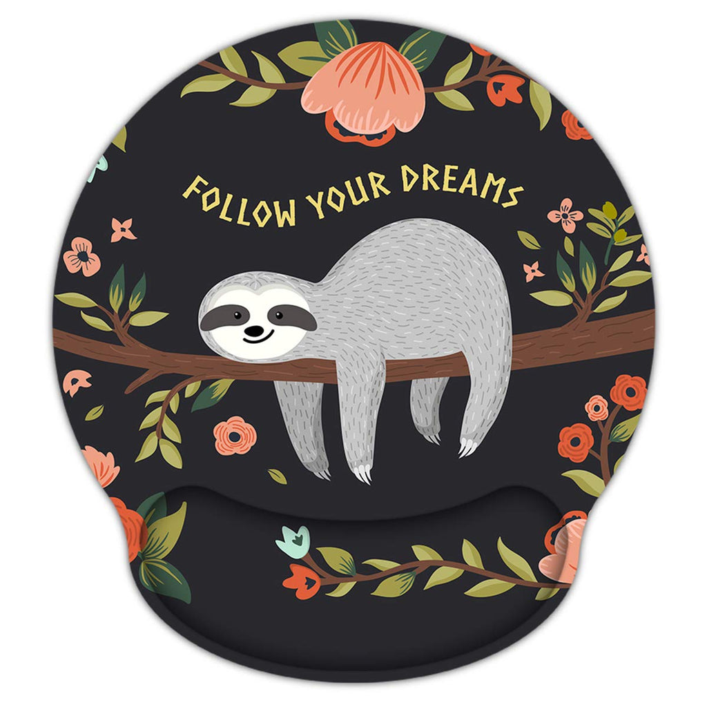 [Australia - AusPower] - Mouse Pad Wrist Rest Support, ToLuLu Gel Mouse Pads with Non Slip Rubber Base Memory Foam Mousepad, Mouse Wrist Rest Pad for Laptop Computer Home Office Working Gaming Pain Relief, Cute Sloth 