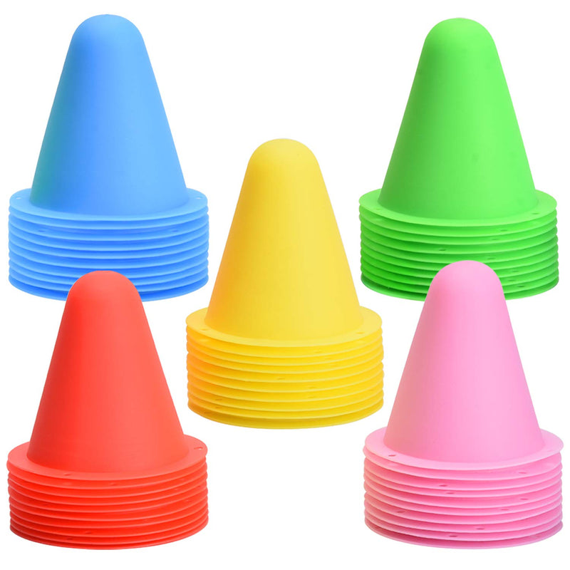[Australia - AusPower] - TOBWOLF 50 Pack Mini Sports Training Cones, 8cm / 3.15" Height Small Flexible Traffic Cones, Agility Field Marker Cones for Soccer Football Drills Training, Party, Indoor Outdoor Activity or Events 