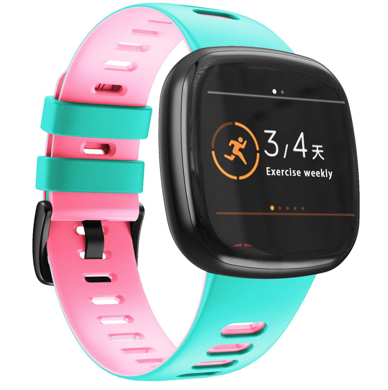 [Australia - AusPower] - NotoCity Compatible with Fitbit Versa 3/Fitbit Sense Band for Women and Men, Soft Silicone Sport Strap Replacement Wristband for Fitbit Versa 3/Sense Smartwatch(Mint-Green,Small) mint-green Small 