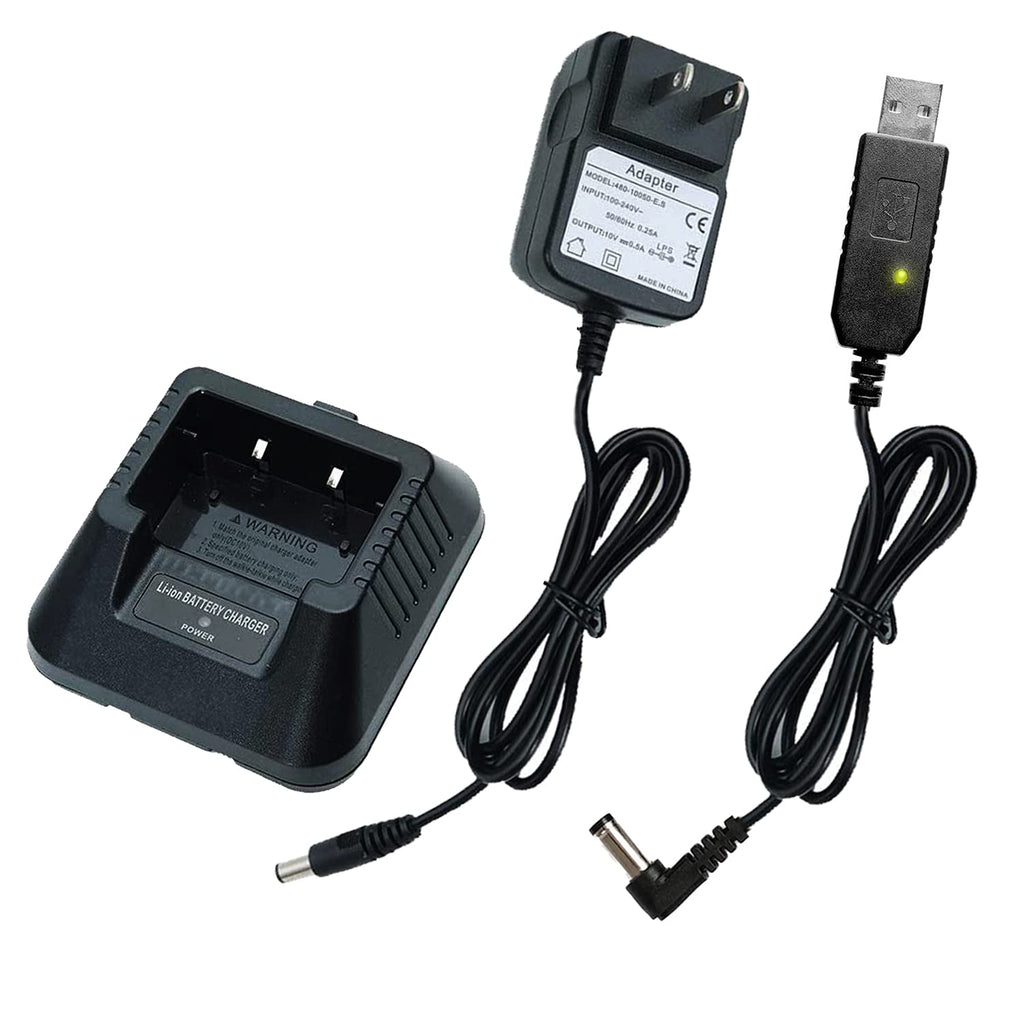 [Australia - AusPower] - UV-5R BF-F8H Charger More USB Cable Charger with Indicator Light for Two Way Radio UV-5R Series DM-5R by Tenway 