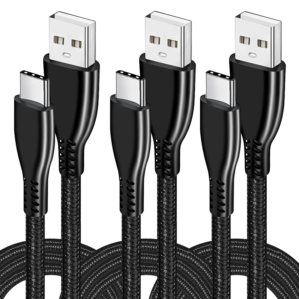 [Australia - AusPower] - Samsung Galaxy Charger Cable, USB Type C Fast Charger Cable, 3Pack (3fT) Type C Fast Charging Cable Cord for Samsung Galaxy S20 S10 S9 S8 Plus,Google Pixel, USB A to USB C for Android New Phone, Black 3.3FT/3PACK 
