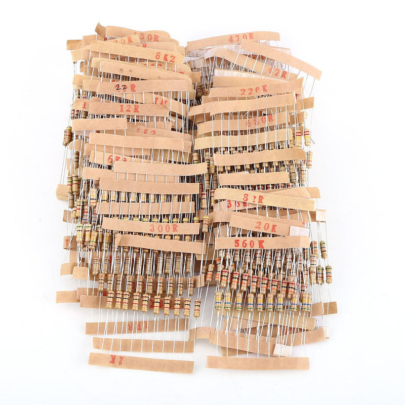 [Australia - AusPower] - Resistor Kit, 1/2 Watt Resistors Kit, Resistors Assortment kit, 1000pcs 100 Values Carbon Film Resistor Assortment Kit 1-10M ohm 