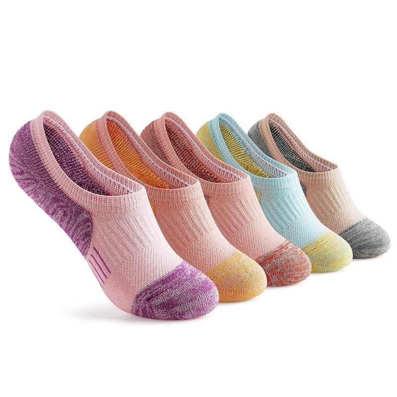 [Australia - AusPower] - Gonii Womens No Show Socks Athletic Ankle Socks Cushioned Running Low Cut 5-8 Pairs 5 Pairs Mood Boosting Colors 
