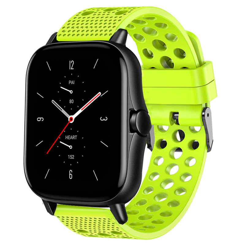 [Australia - AusPower] - Compatible with Amazfit GTS 3 Band, YOUkei Quick Release Silicone Replacement Wristbands Sport Strap with Metal Buckle Compatible for Amazfit GTS 2 / GTS 3 Smartwatch (Green) Green 