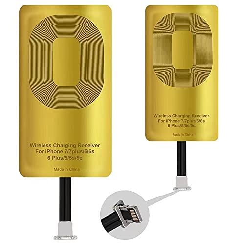 [Australia - AusPower] - QI Receiver for iPhone 7/7 Plus/6/6 Plus/6s/6s Plus/5/5s/5c Ultra-Slim 5w 1000mAh Wireless Charging Receiver Adapter Compatible All Wireless Chargers (2pcs) Wireless Receiver for iPhone*2 pcs 