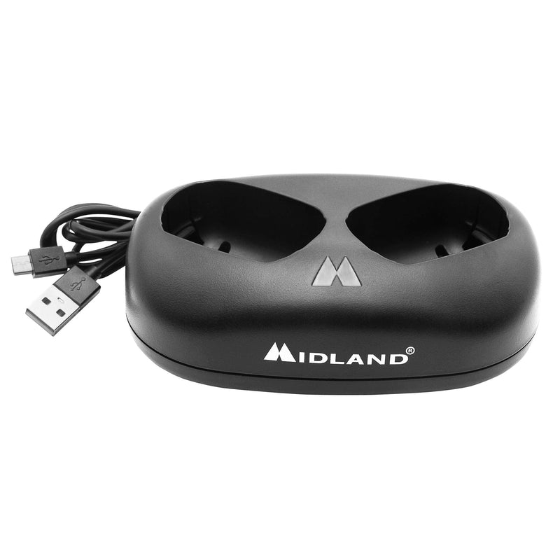 [Australia - AusPower] - Midland - AVP25 Dual Desktop Charger with USB Cable for X-Talker Series T71 T75 T77 T79 Radios 
