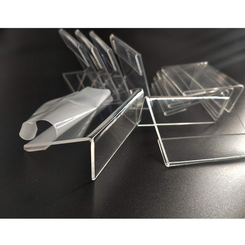 [Australia - AusPower] - 50PCS Mini Sign Display Holder,2.36x1.57 inches,L Shape Clear Acrylic Price Card Tag Label Stand（6x4cm) 