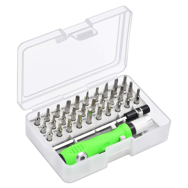 [Australia - AusPower] - 32-in-1 Small Screwdriver Set with Case, Mini Magnetic Screwdriver Sets Contain 30 Bits including Slotted, Phillips, Torx, U, Y, Hex Socket, Pentalobe, Multi-Function Precision Screwdriver set 