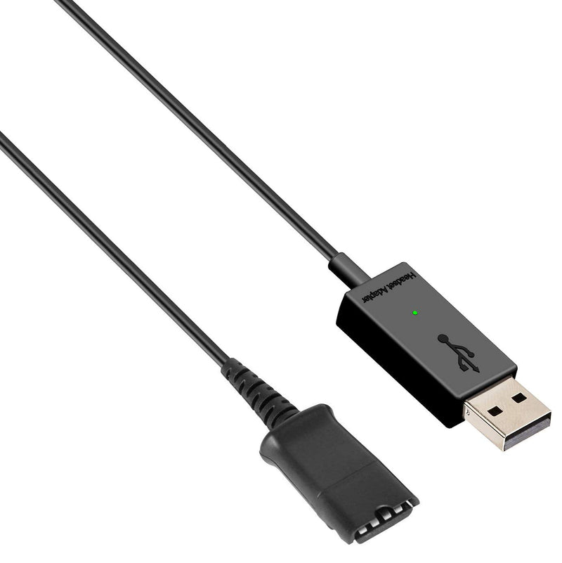 [Australia - AusPower] - Quick Disconnect QD Cable to USB Plug Adapter Compatible with Plantronics Headset QD Connector Plug to Any Computer Laptop VOIP Softphone 
