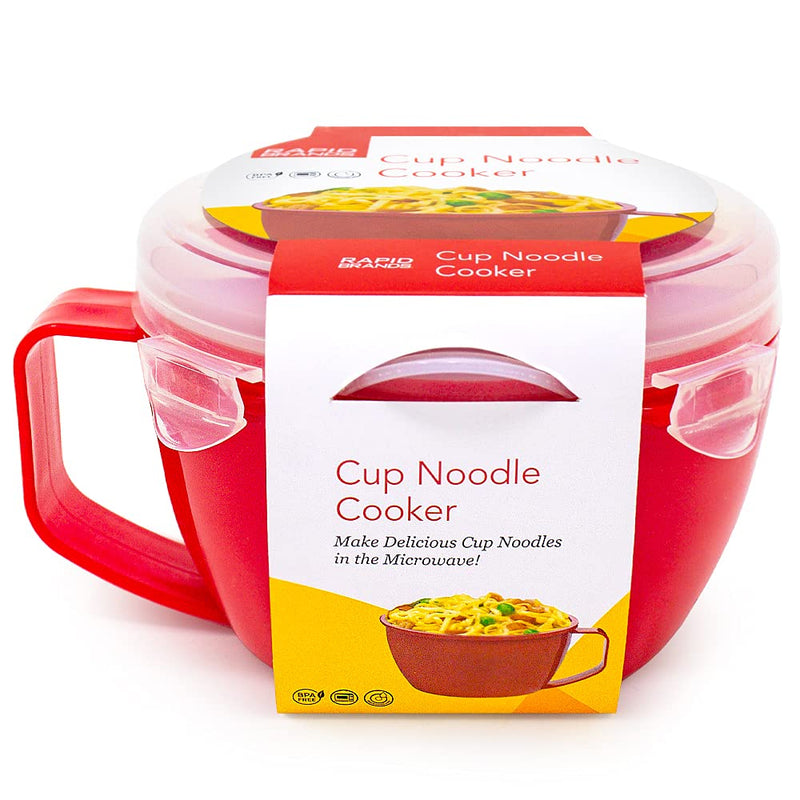 [Australia - AusPower] - Rapid Cup Noodle/Soup Bowl | Microwave Soup & Noodles in Minutes | Perfect for Dorm, Small Kitchen, or Office | Dishwasher-Safe, Microwaveable, & BPA-Free Red 