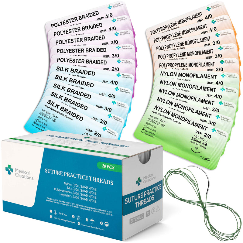 [Australia - AusPower] - Sutures Thread with Needle - Practice More Suturing with Your Suture Practice Kit - for Medical, Nursing, Veterinary Students (Demo Product) 