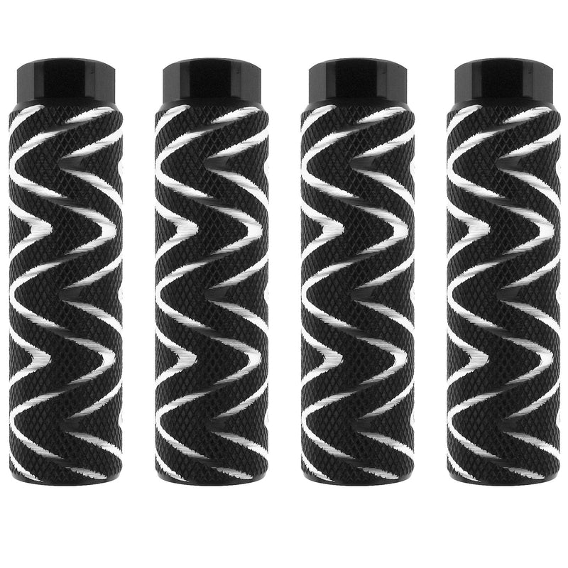 [Australia - AusPower] - Zelerdo 4 Pack Aluminum Alloy Bike Pegs Foot Pedals Backseats Stands Fit 3/8 inch Axles Black Mixed Silver 100x28 mm 