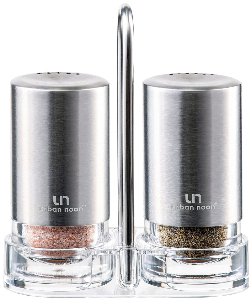 [Australia - AusPower] - Salt and Pepper Shakers with Holder - Elegant Stainless Steel Shaker Set by urban noon 